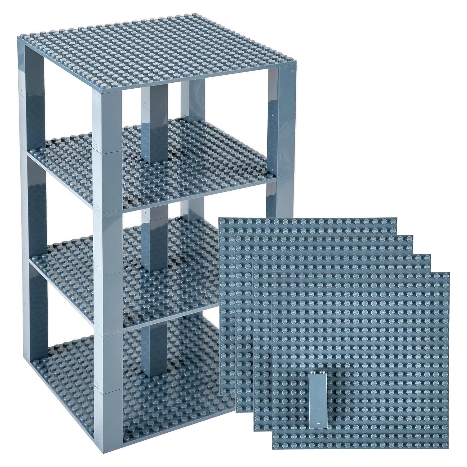 Placas Base Apilables Strictly Briks 4 Gris Carbón 15x15 cm