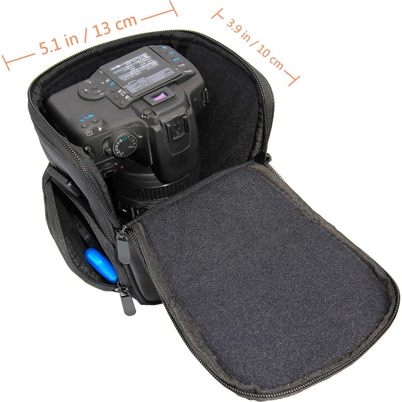 Funda de Cámara DSLR FOSOTO Nylon Negro Compatible Nikon Canon