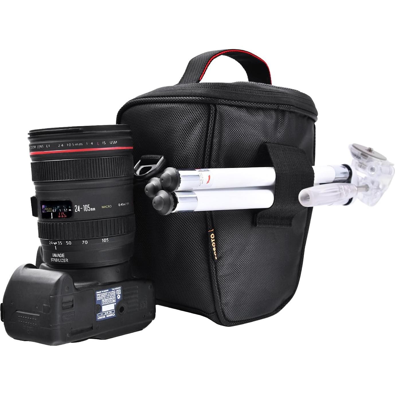 Funda de Cámara DSLR FOSOTO Nylon Negro Compatible Nikon Canon