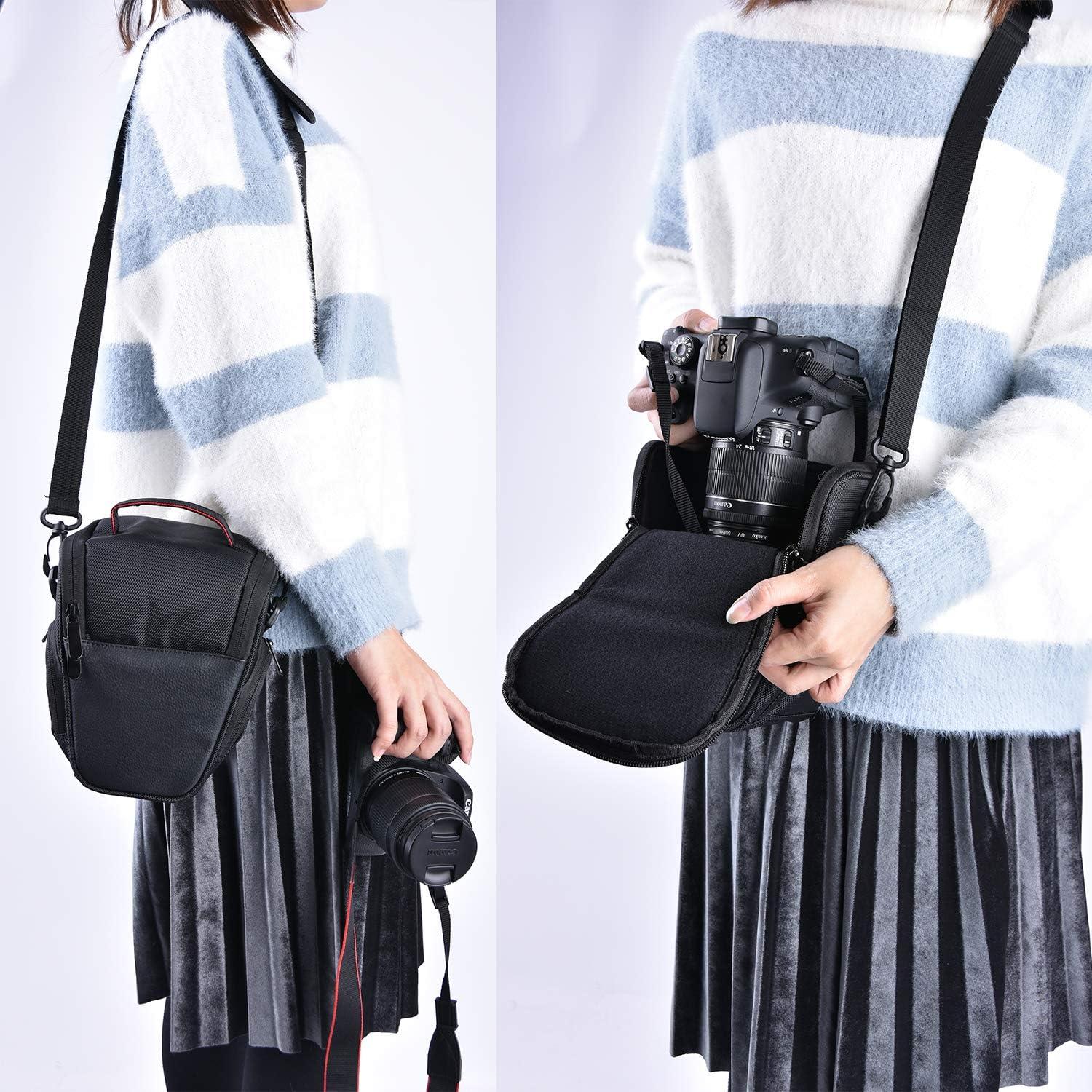Funda de Cámara DSLR FOSOTO Nylon Negro Compatible Nikon Canon