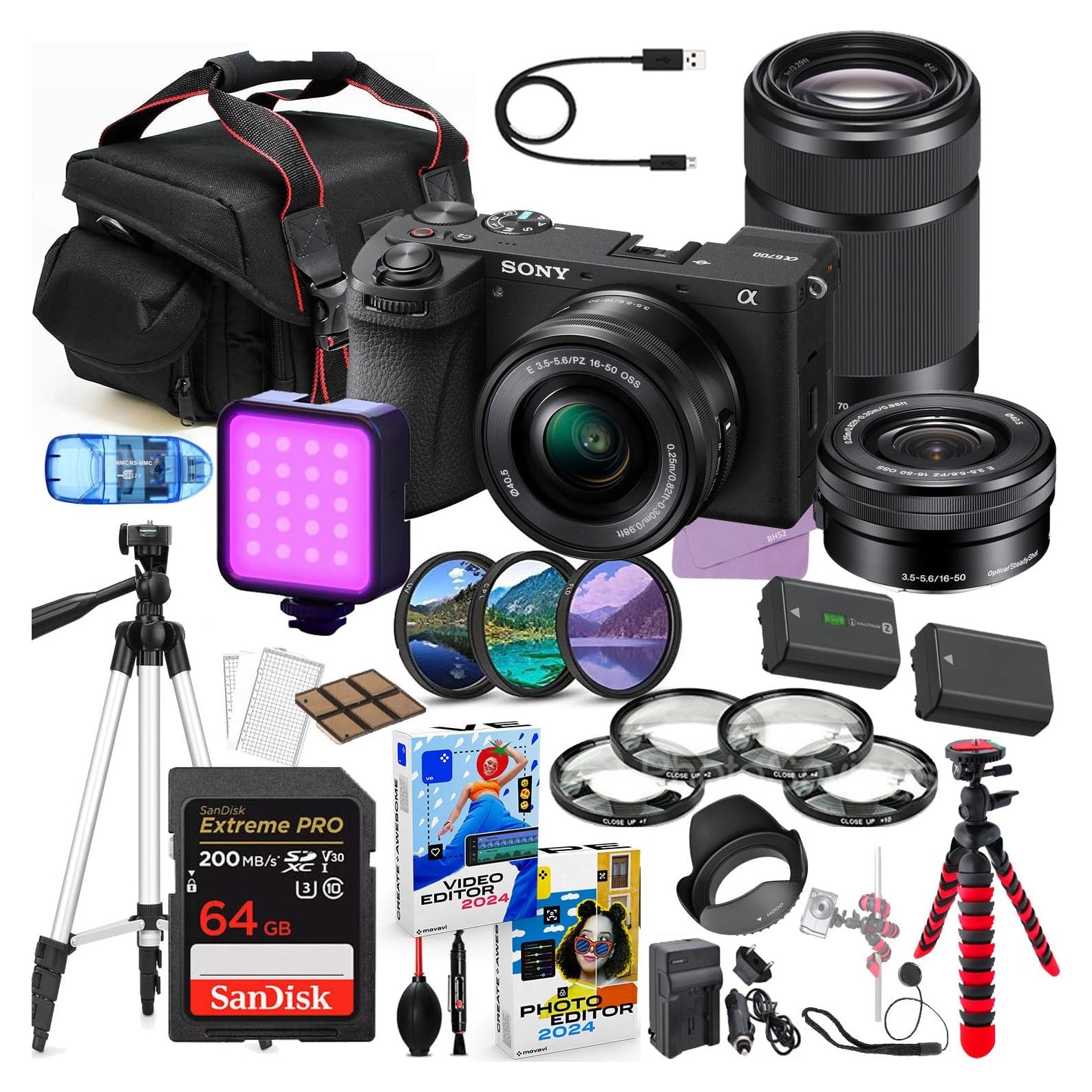 Cámara Sin Espejo Sony a6700 con Lentes 16-50mm y 55-210mm