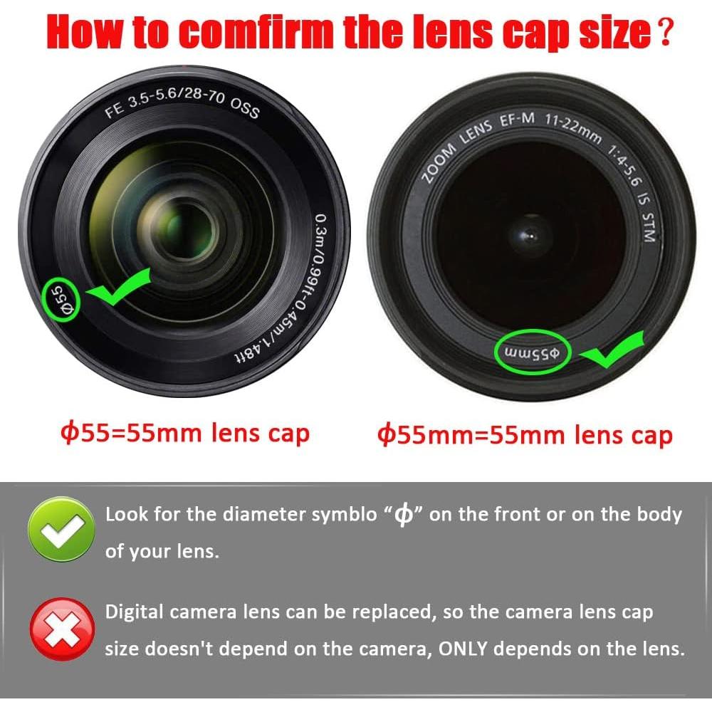 Tapa de lente 55mm Fire-Rock para Sony Alpha y Nikon