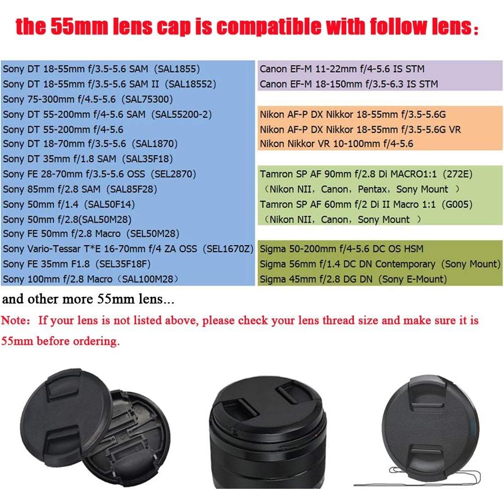 Tapa de lente 55mm Fire-Rock para Sony Alpha y Nikon