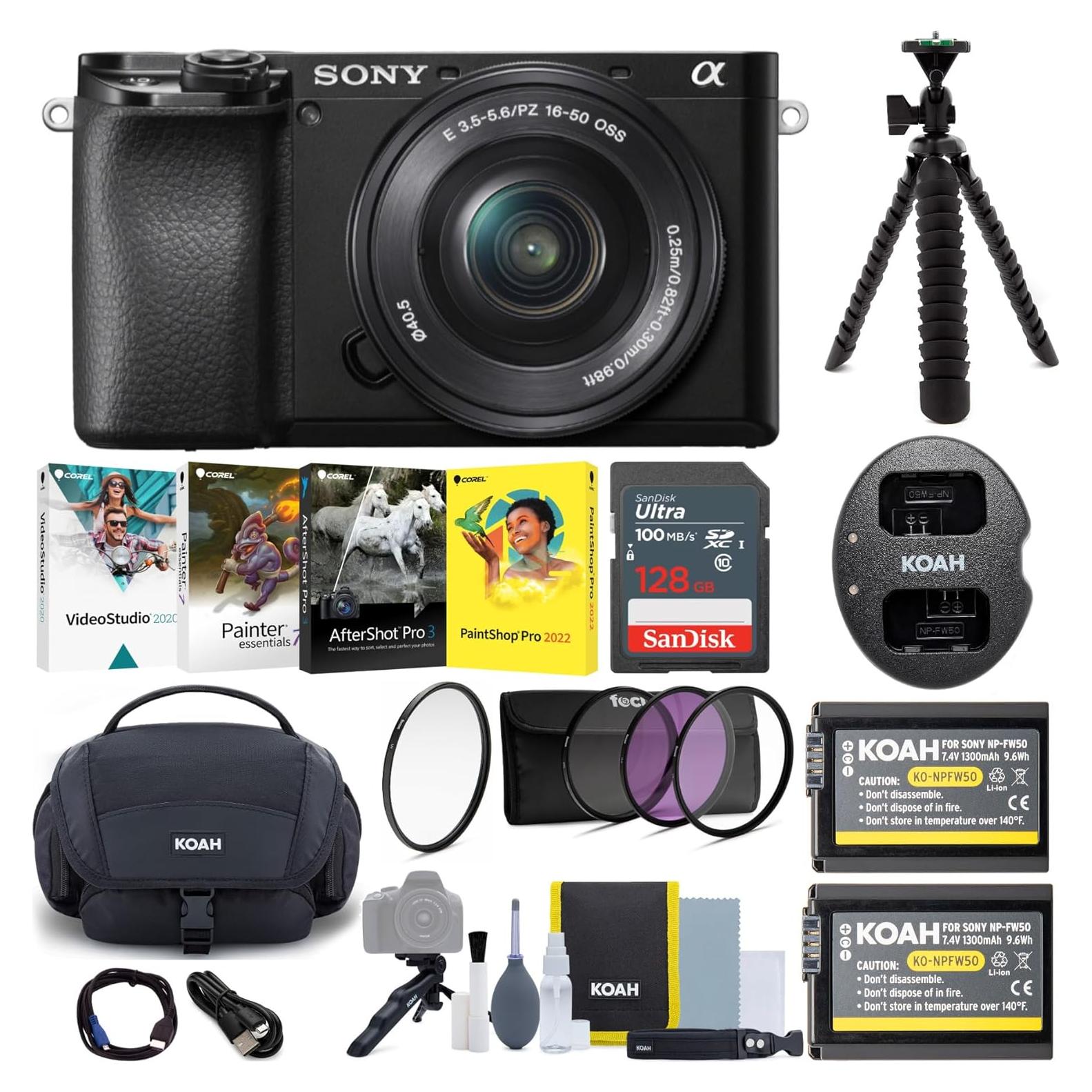 Cámara sin Espejo Sony Alpha a6100 APS-C 24.2MP 16-50mm Accesorios