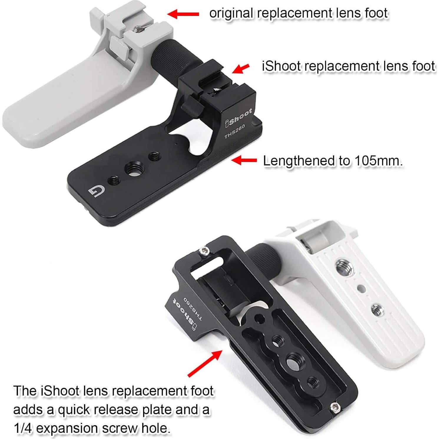 Pie de Reemplazo iShoot para Lente Sony FE 200-600mm