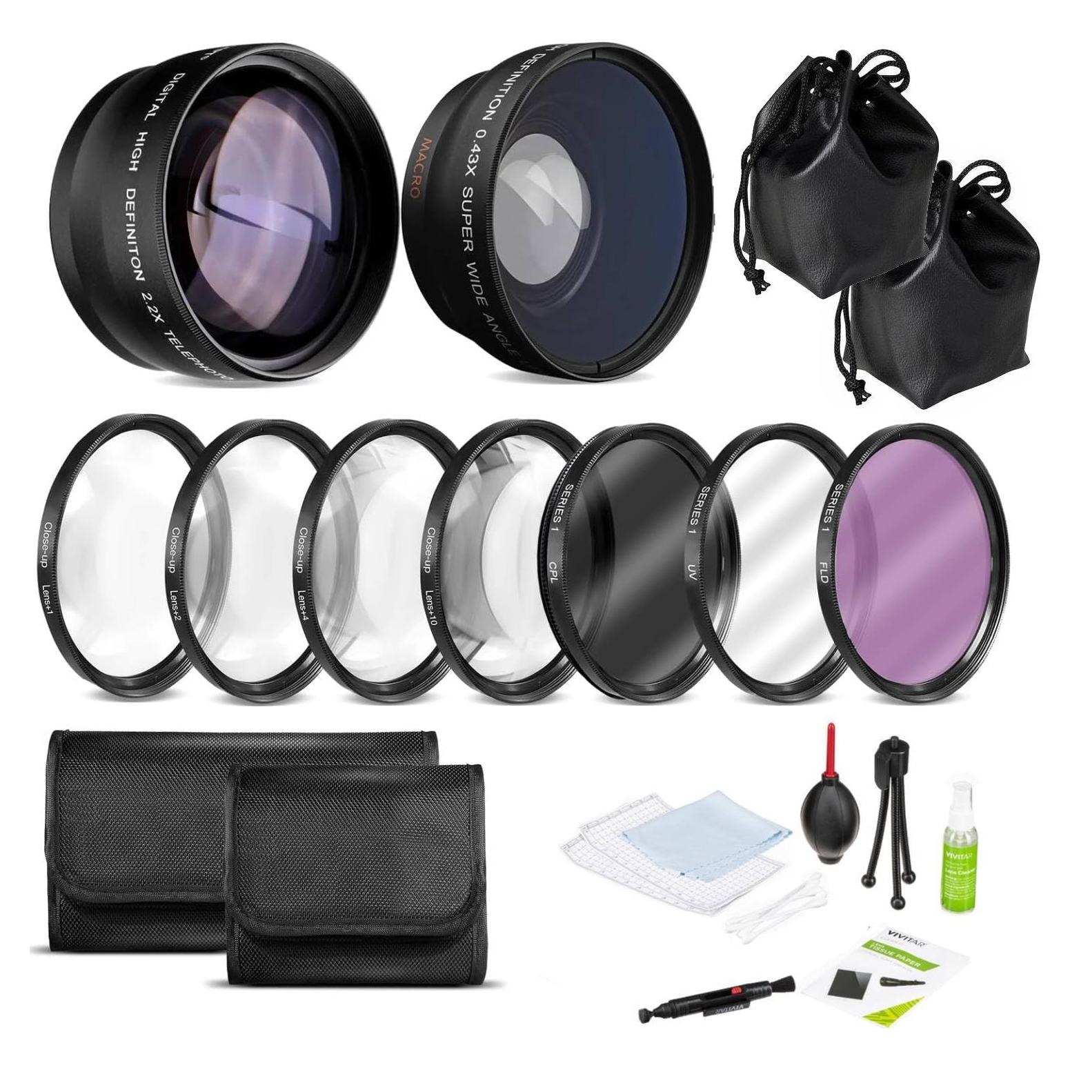 Kits de Lentes y Filtros 30mm para Sony DCR-SR45 - Gran Angular y Telefoto