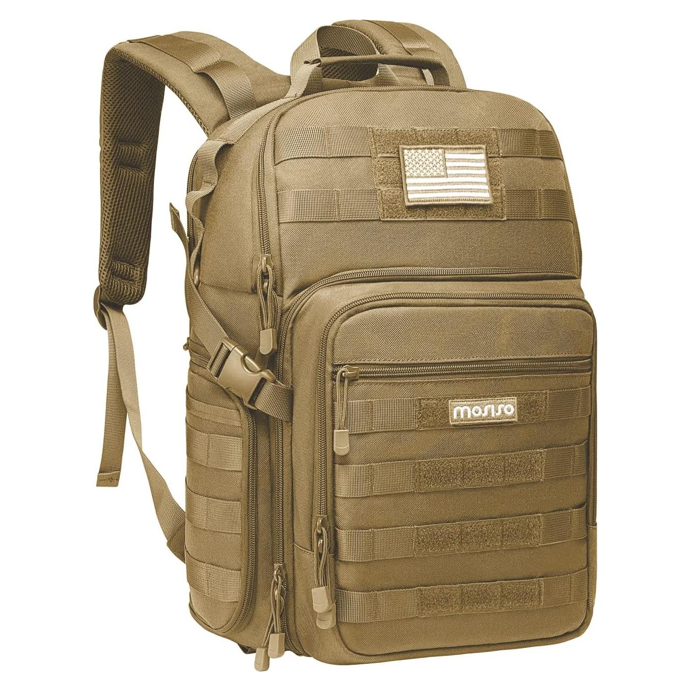 Mochila Táctica para Cámara MOSISO Caqui con Compartimento para Laptop