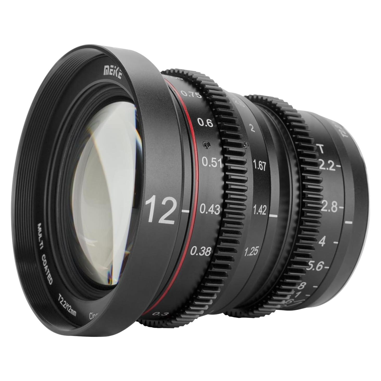 Lente de Cine MEKE 12mm T2.2 MFT Manual 4K para Olympus Panasonic