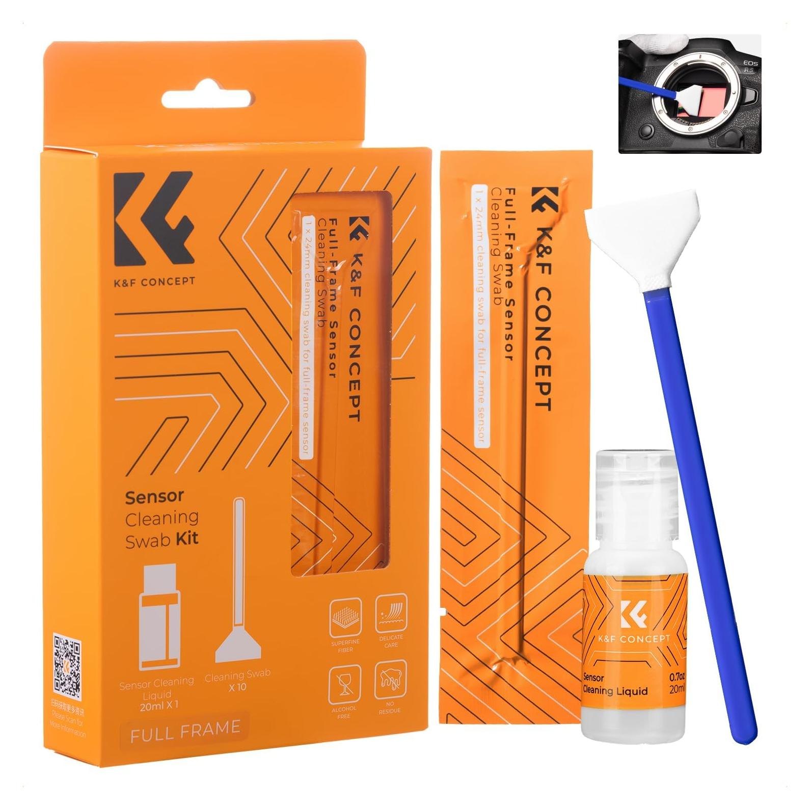 Kit de Limpieza de Sensor K&F Concept 24mm para Cámaras DSLR