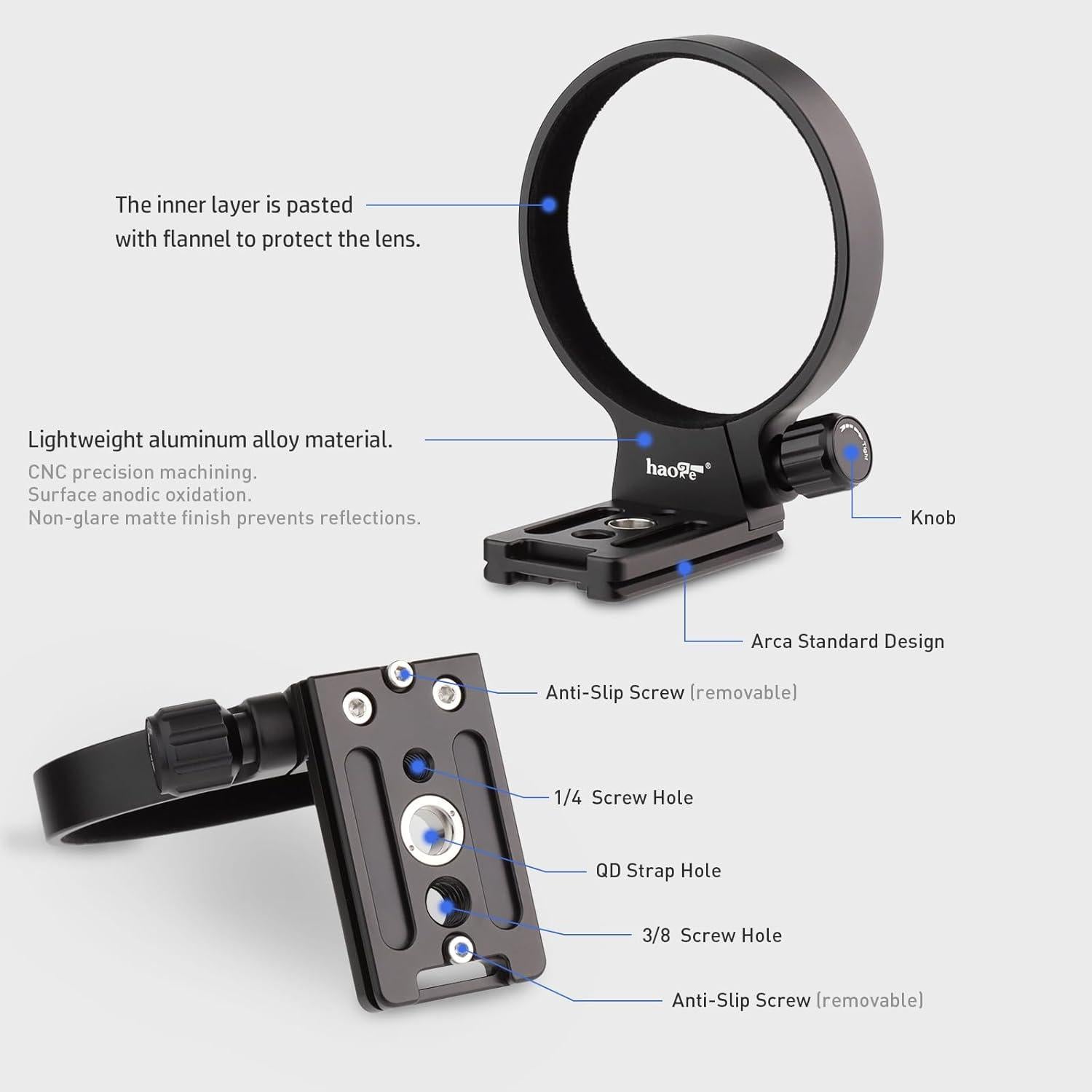 Soporte de trípode Haoge LMR-SM140 para Sigma 100-400mm