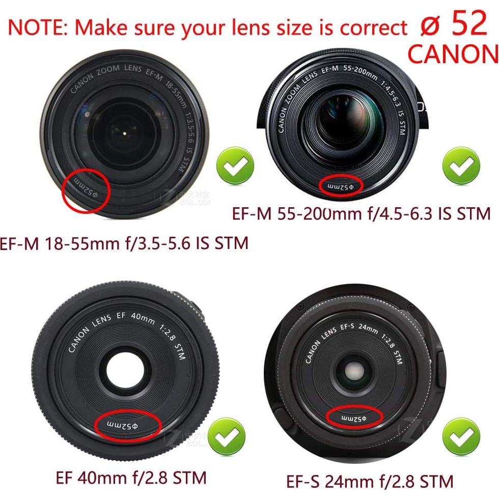 Filtro UV de vidrio 52mm WH1916 para Nikon y Canon