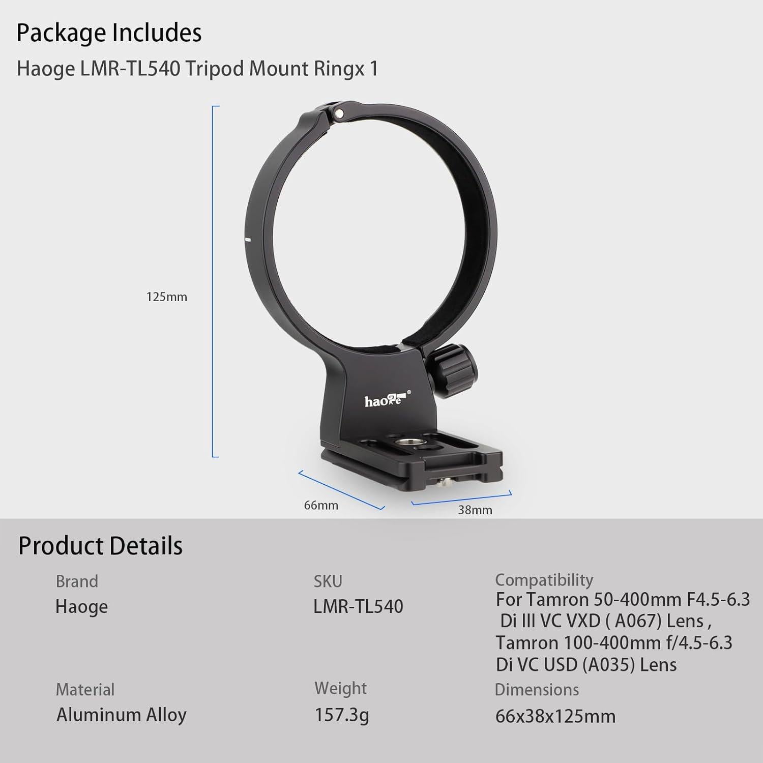 Collar de lente Haoge LMR-TL540 para Tamron 50-400mm y 100-400mm