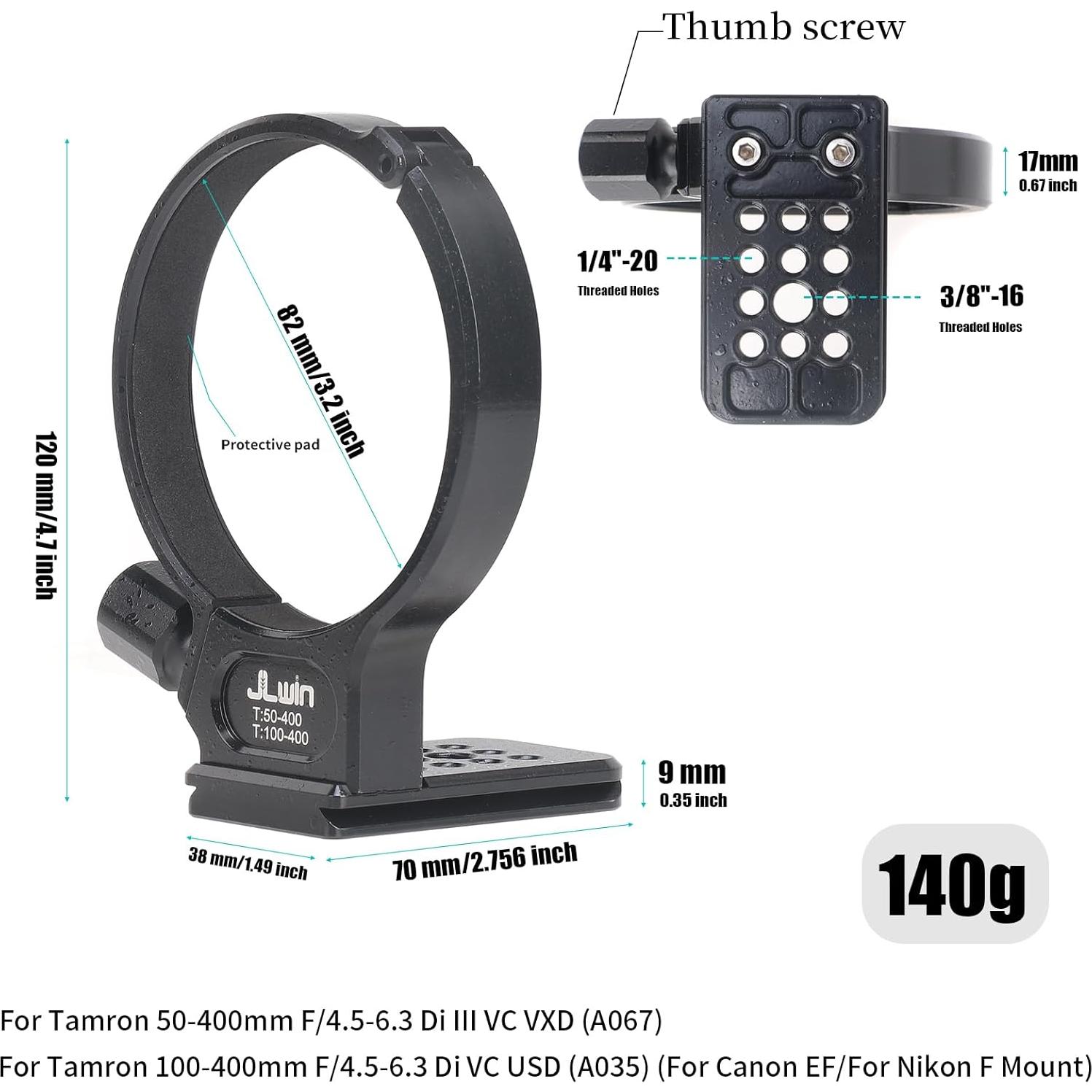 Anillo de Montaje en Trípode para Lentes Tamron 50-400mm y 100-400mm