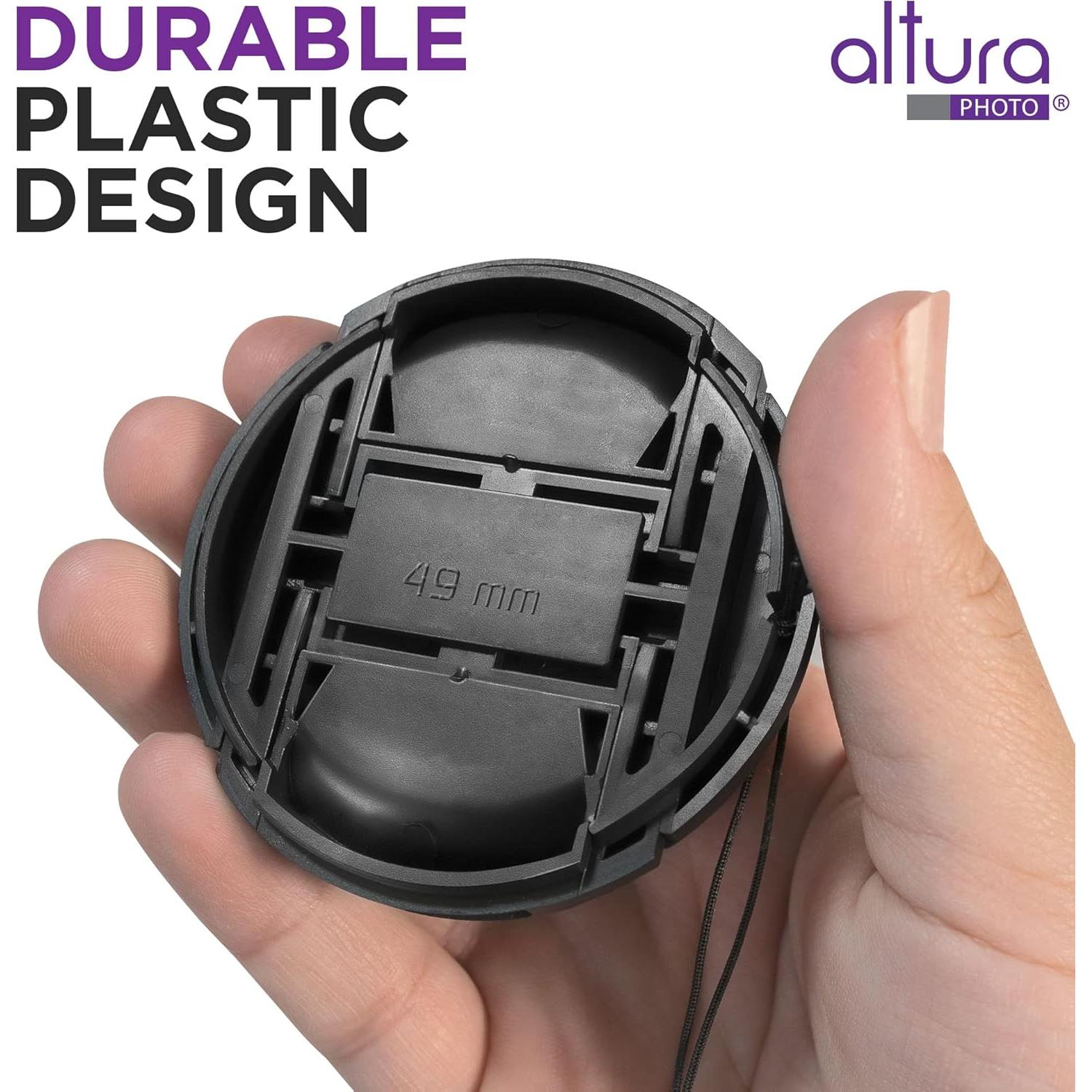 Tapa de lente 49mm Altura Photo - Paquete de 2 para Canon y Sony
