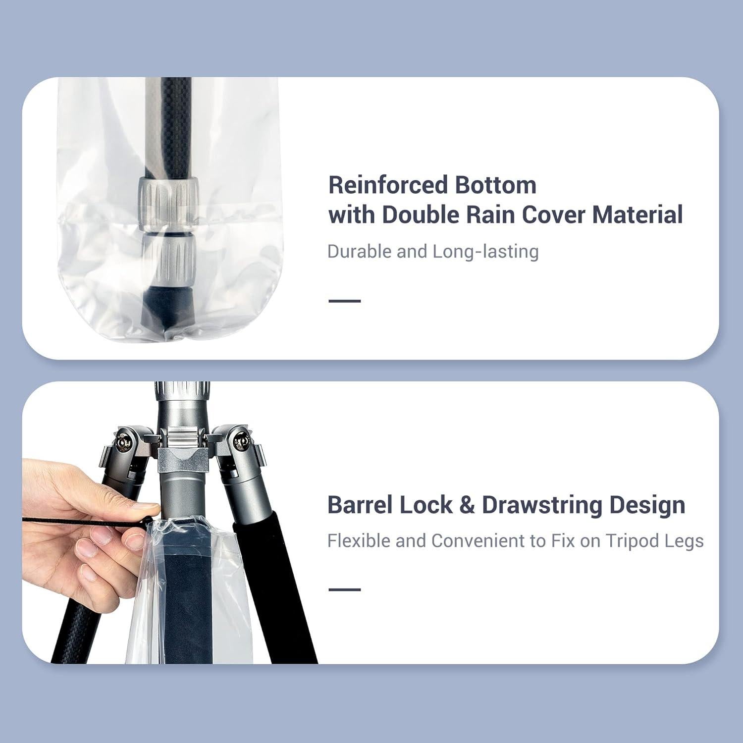 Funda de Lluvia para Cámara DSLR JJC + 6 Fundas para Trípode