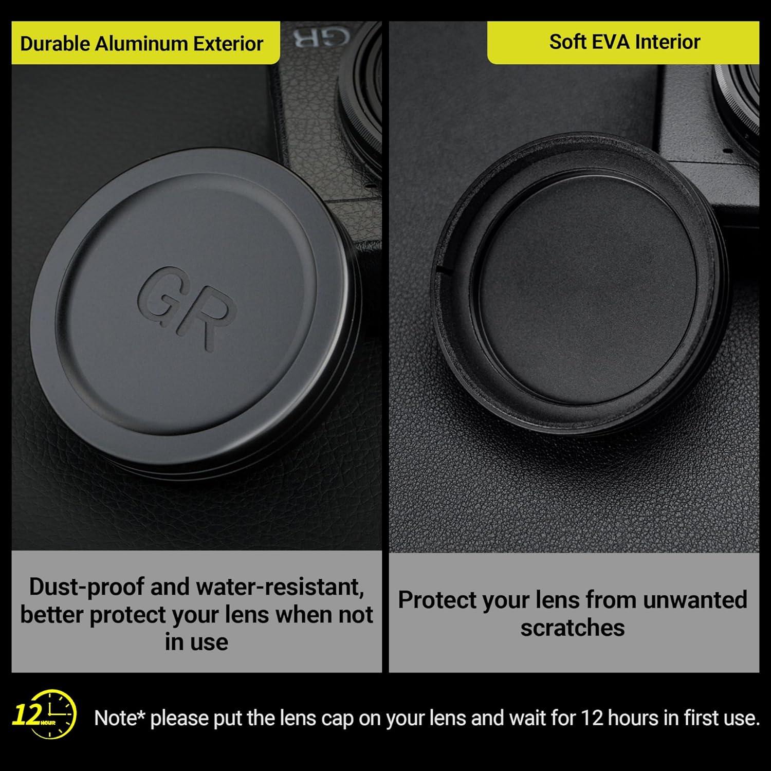 Tapa de lente de aluminio JJC para Ricoh GR III/IIIx - Negro