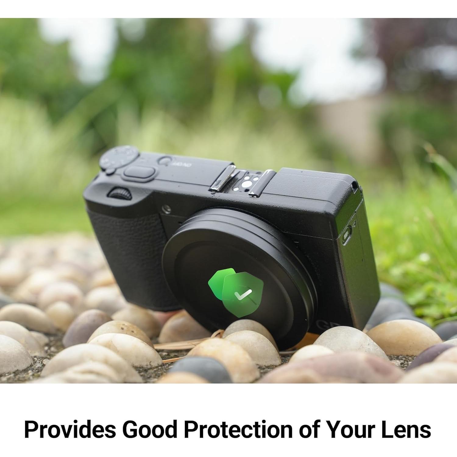 Tapa de lente de aluminio JJC para Ricoh GR III/IIIx - Negro