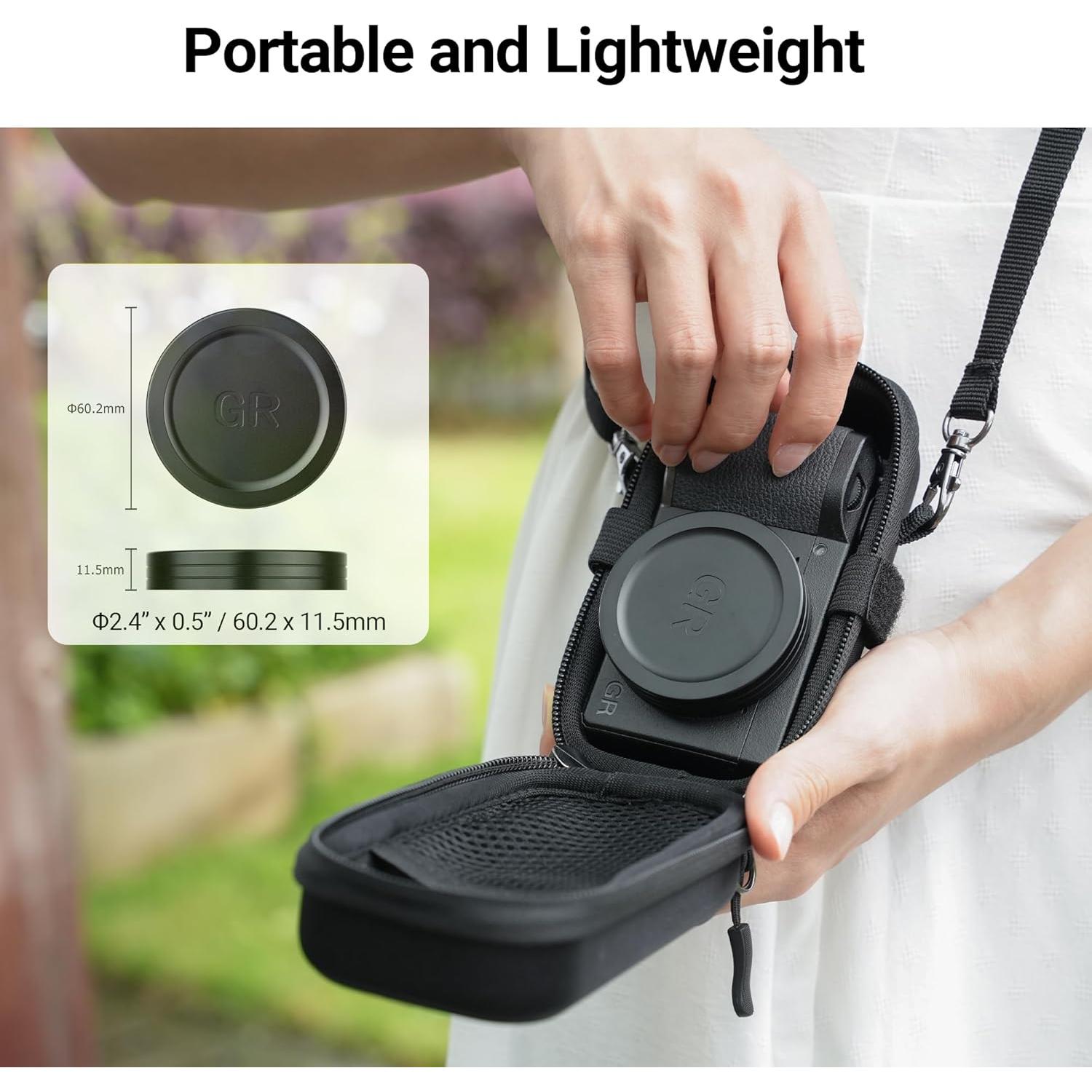 Tapa de lente de aluminio JJC para Ricoh GR III/IIIx - Negro