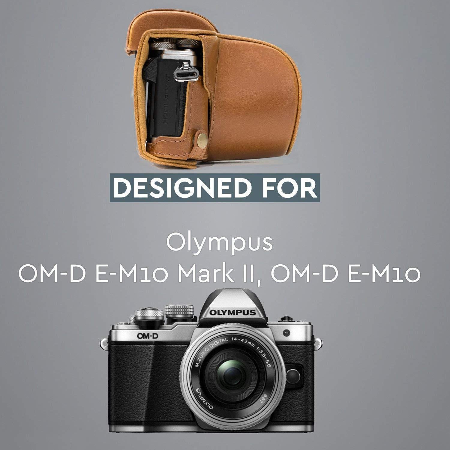 Funda de Cuero MegaGear para Olympus OM-D E-M10 II - Marrón