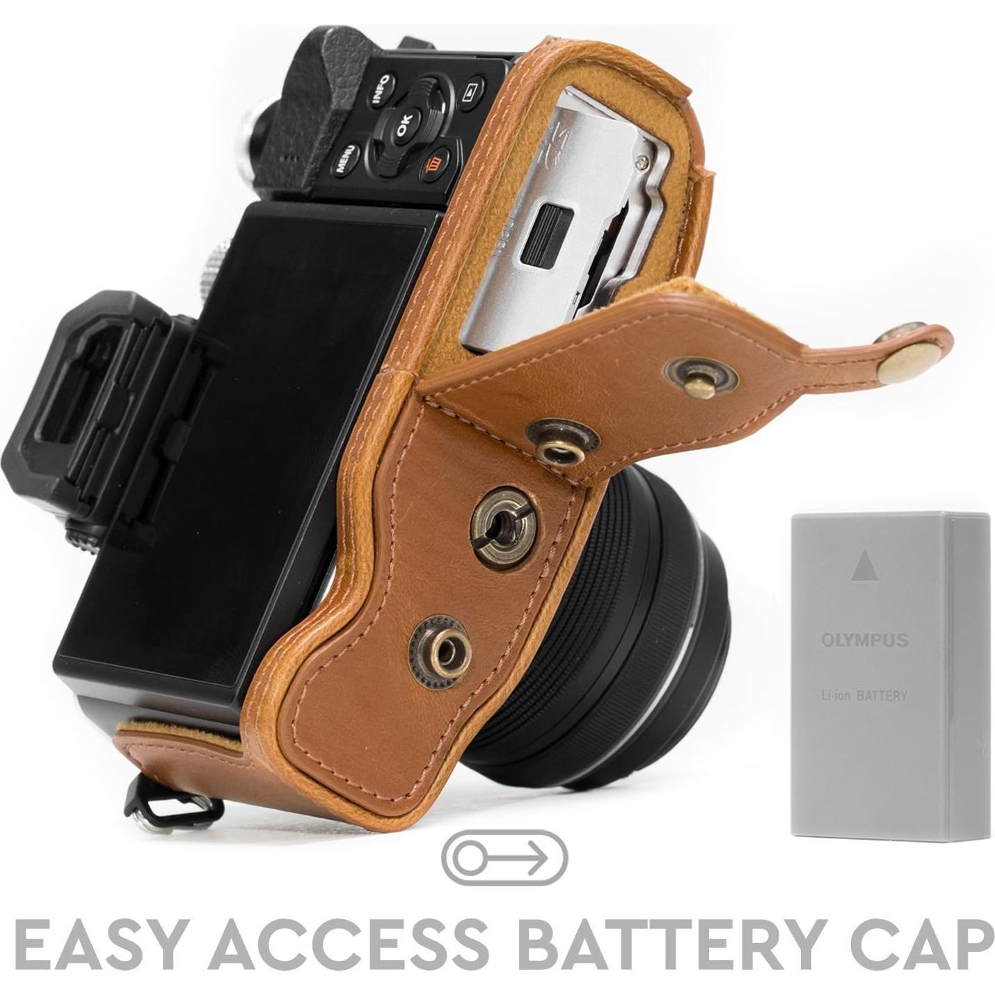 Funda de Cuero MegaGear para Olympus OM-D E-M10 II - Marrón