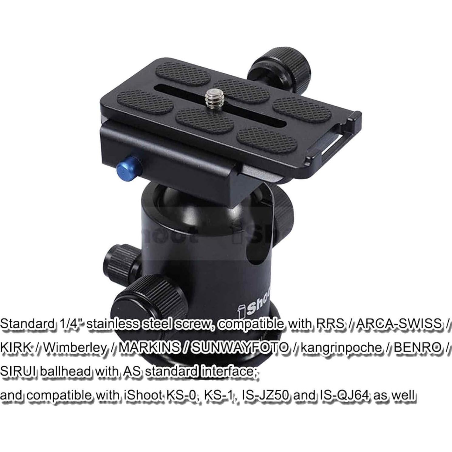 Placa de Liberación Rápida iShoot QS-80 Metal 80mm Arca-Swiss