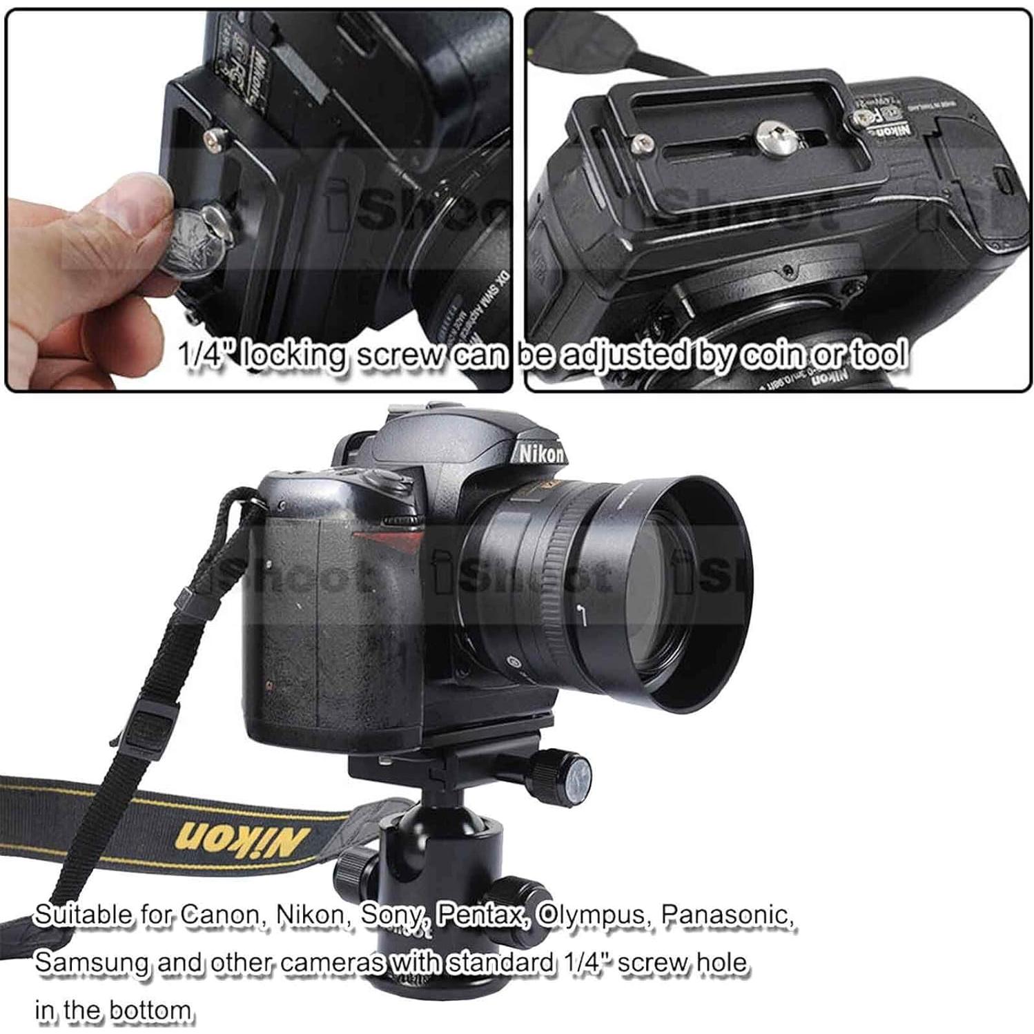 Placa de Liberación Rápida iShoot QS-80 Metal 80mm Arca-Swiss