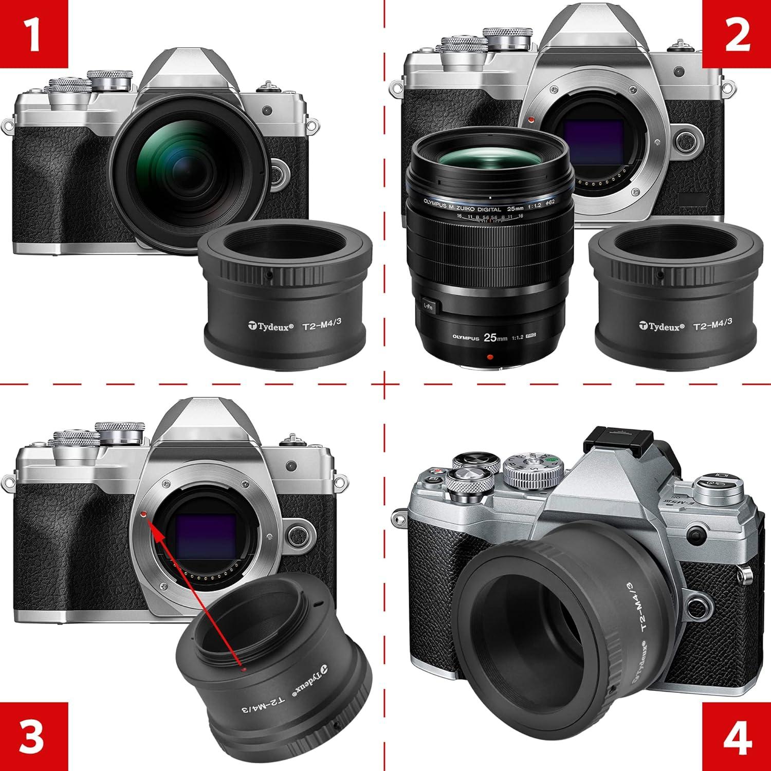 Montura T T2 Tydeux para cámaras Olympus Panasonic M4/3