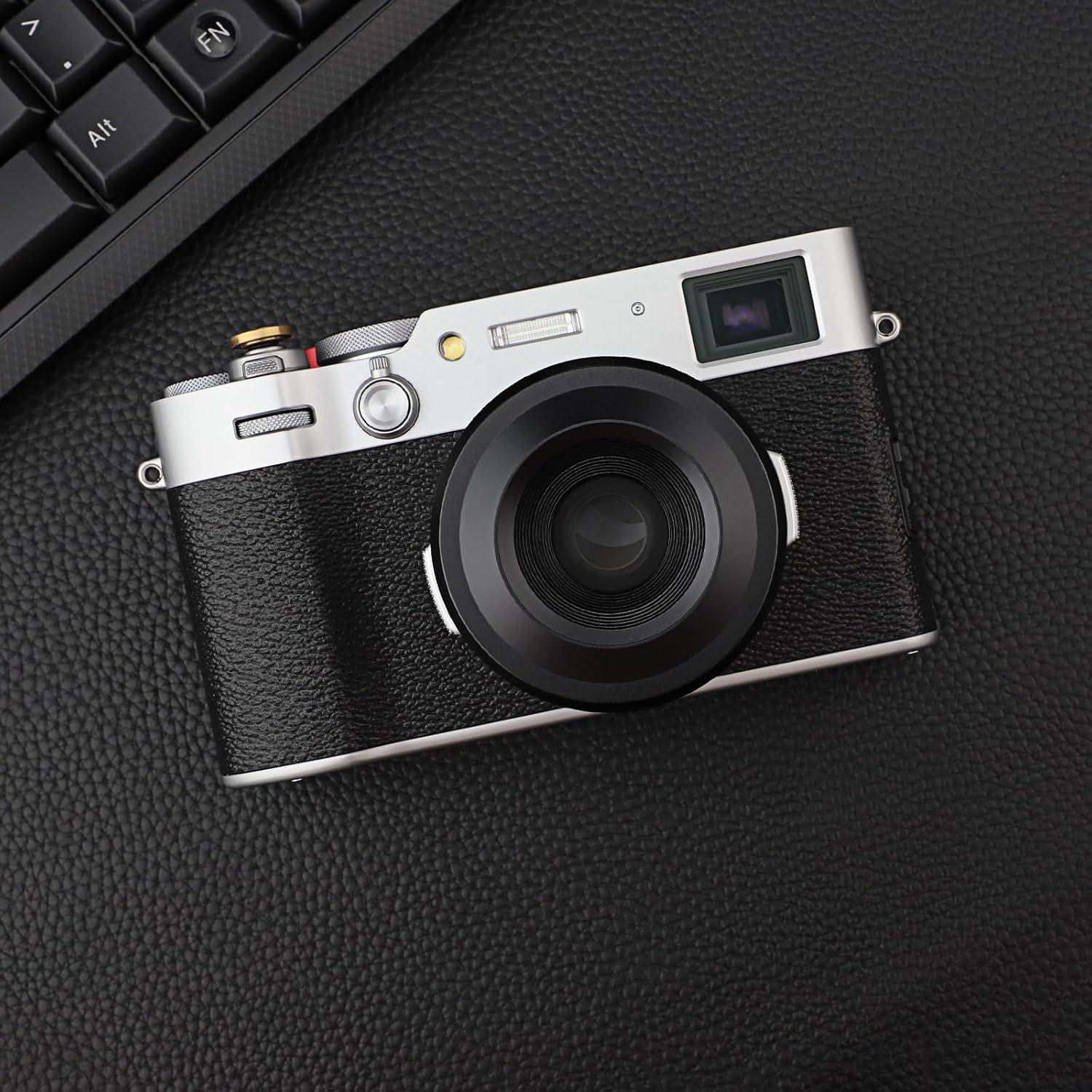 Capucha de Lente Haoge LH-X51B + Anillo Adaptador para Fujifilm X100V/X100VI