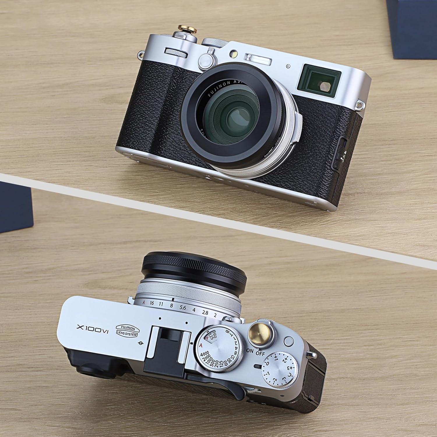 Capucha de Lente Haoge LH-X51B + Anillo Adaptador para Fujifilm X100V/X100VI