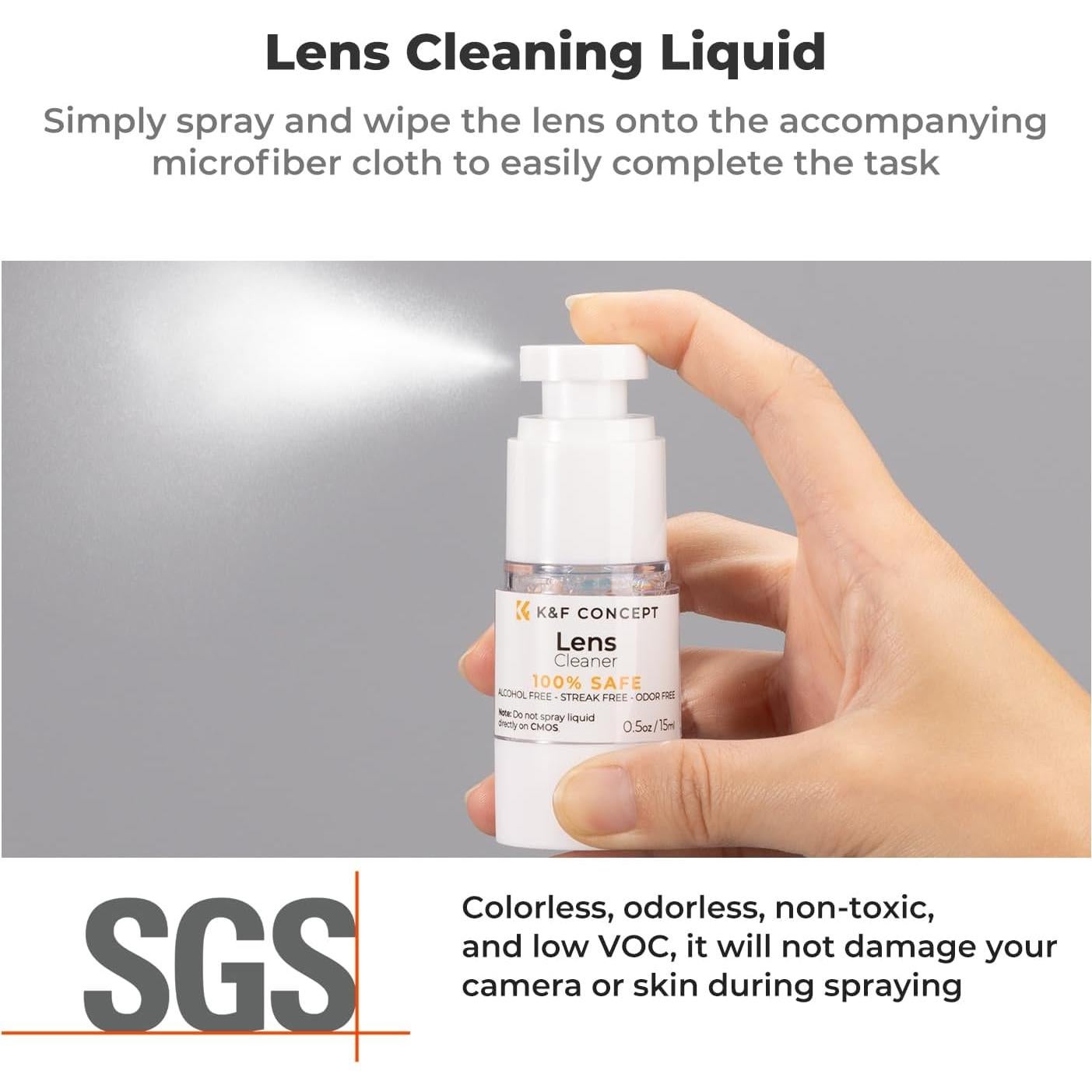 Kit de Limpieza de Lentes K&F Concept 15 en 1 para Cámara