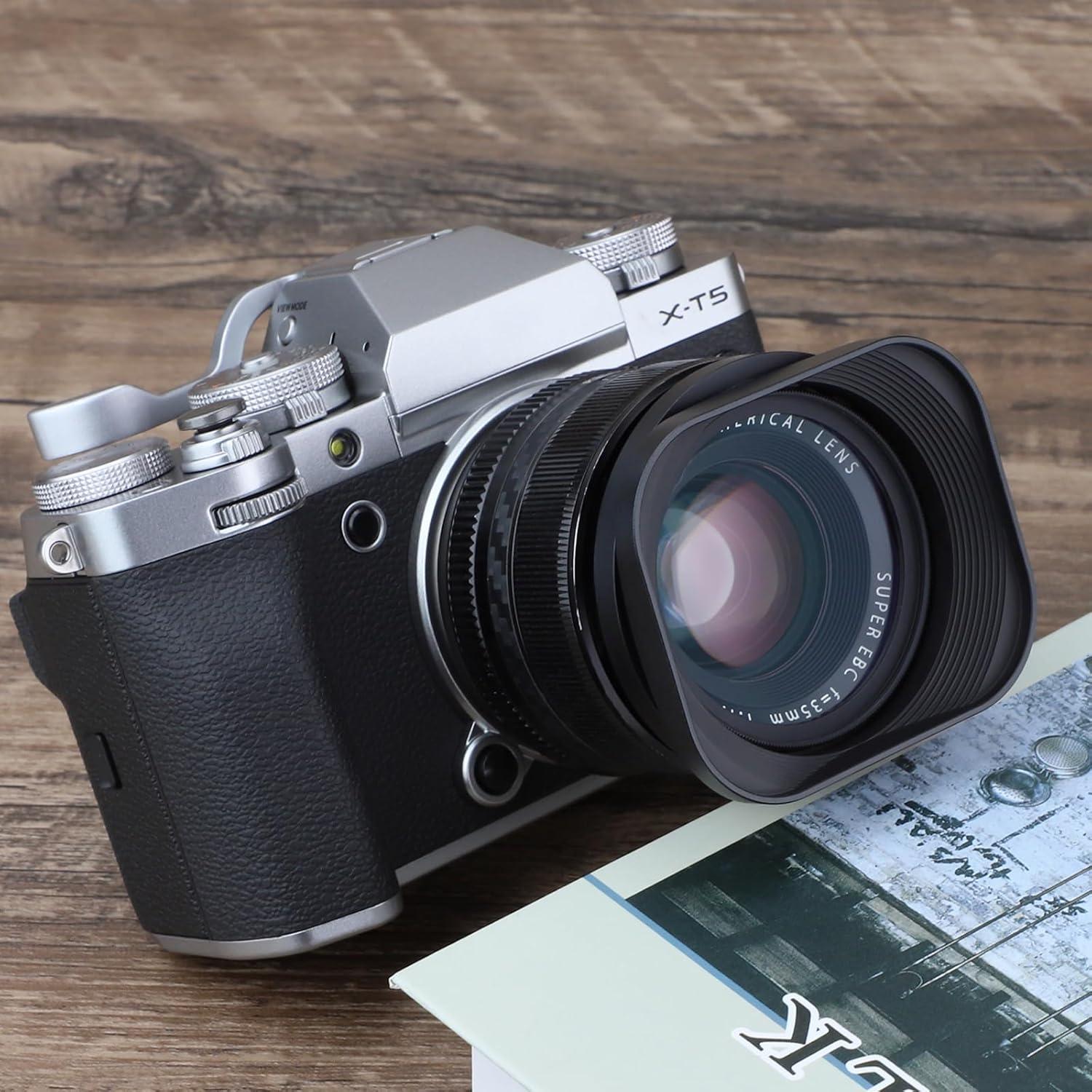 Capucha de Lente Metálica Cuadrada Haoge LH-X53 para Fujifilm