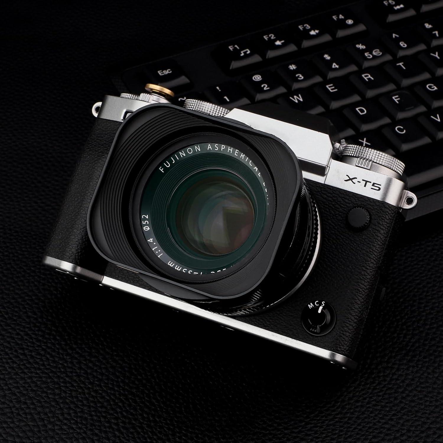 Capucha de Lente Metálica Cuadrada Haoge LH-X53 para Fujifilm