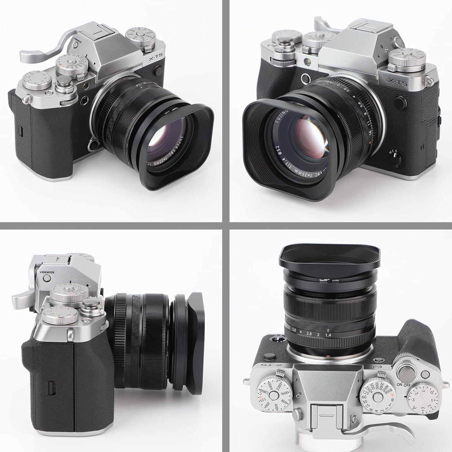 Capucha de Lente Metálica Cuadrada Haoge LH-X53 para Fujifilm