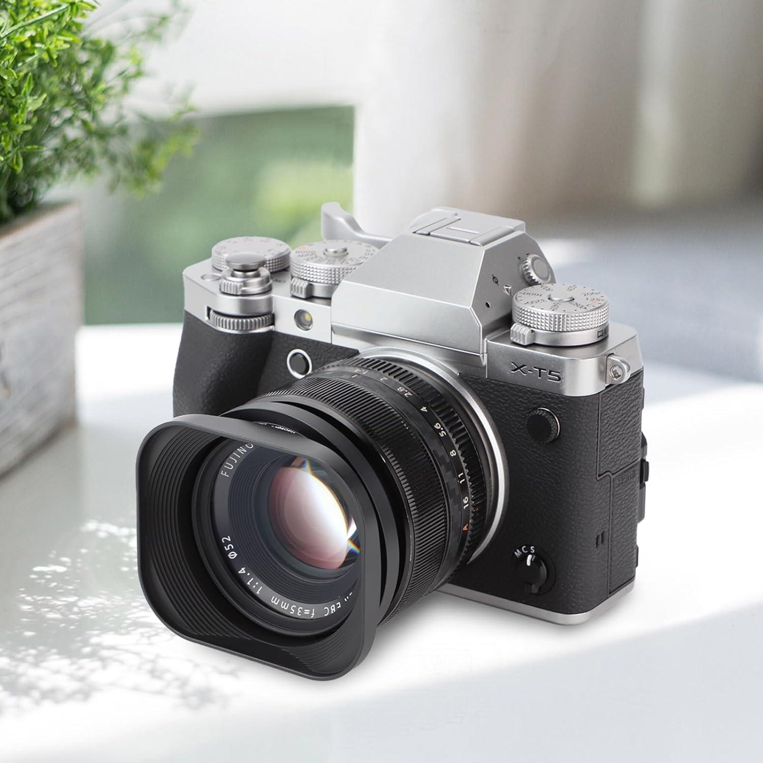 Capucha de Lente Metálica Cuadrada Haoge LH-X53 para Fujifilm