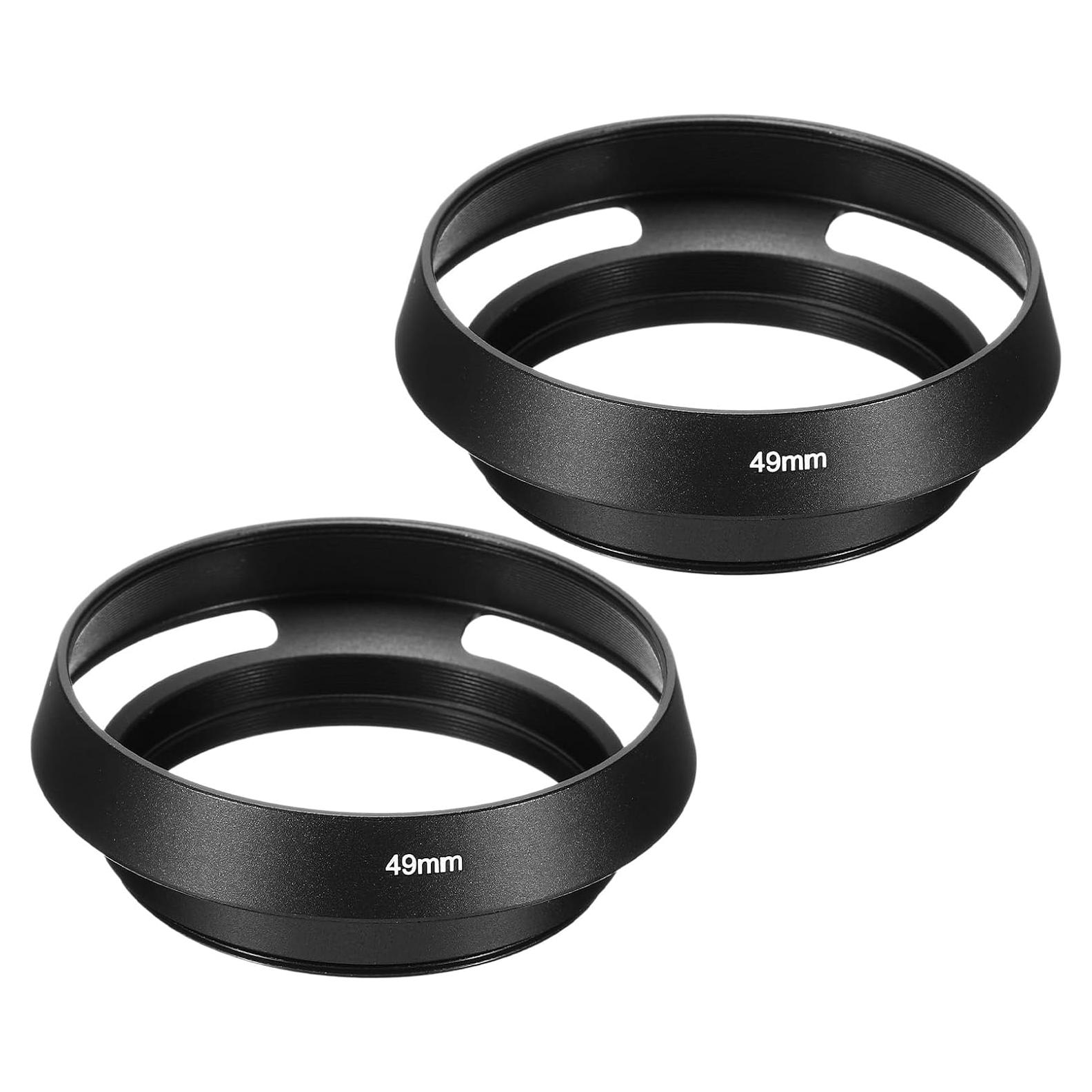 Capucho de Lente PATIKIL 49mm Antirreflectante 2 Pcs Negro
