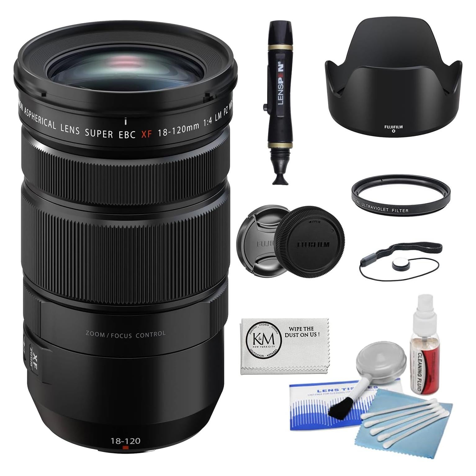 Lente FUJIFILM XF 18-120mm f/4 R LM PZ WR + Kit de limpieza