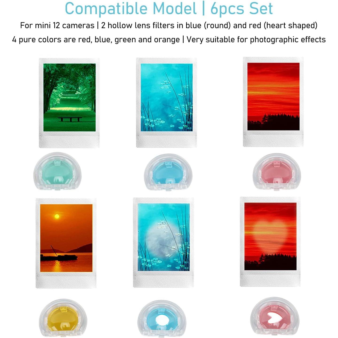 Filtro de lente para cámara Fujifilm Mini 12 - 6 piezas de colores