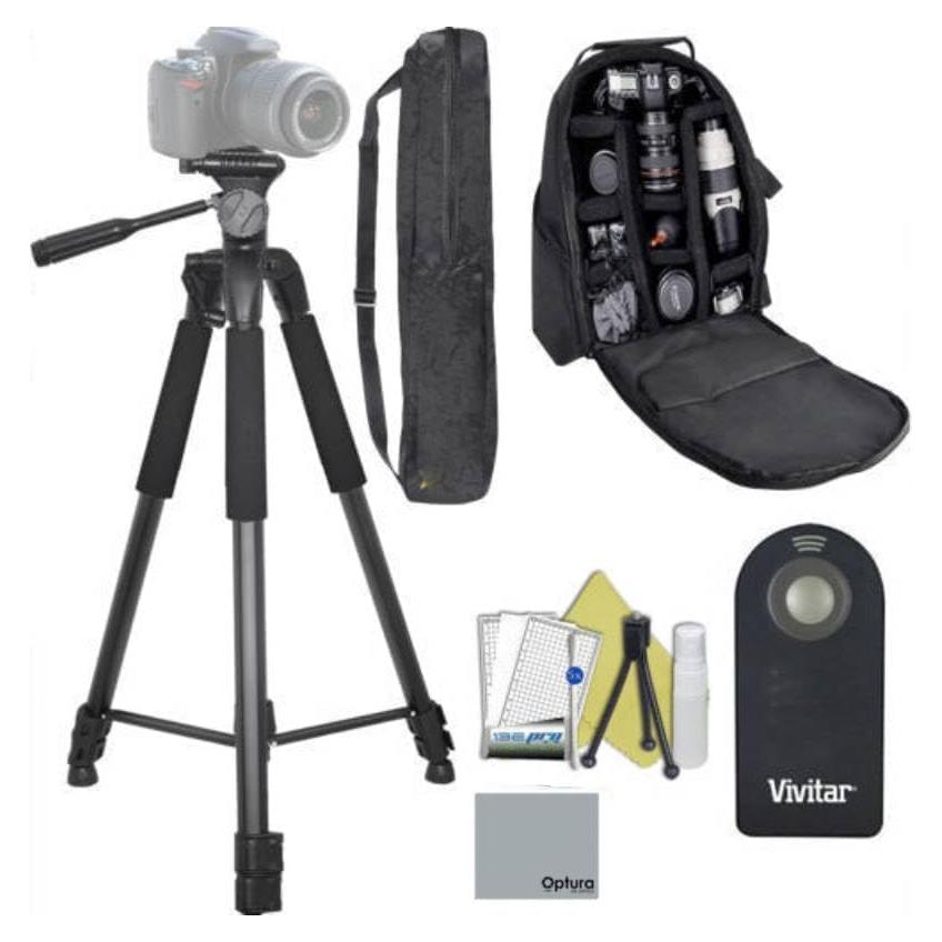 Trípode Profesional 82" OPTURA HD con Mochila y Kit de Limpieza