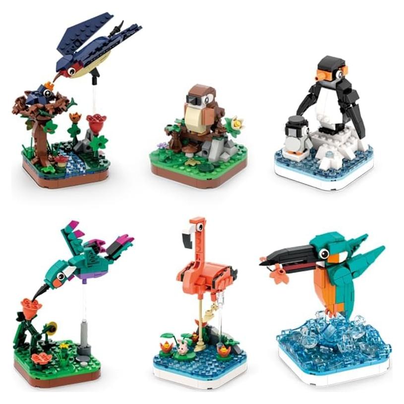 Bloques de Construcción Aves Apostrophe 876 Piezas 6 Modelos