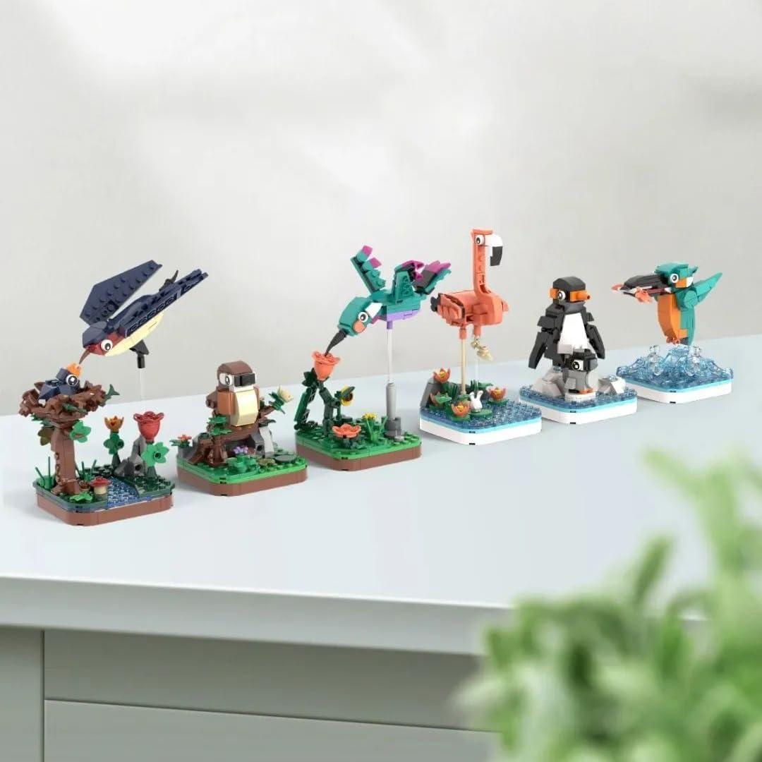 Bloques de Construcción Aves Apostrophe 876 Piezas 6 Modelos