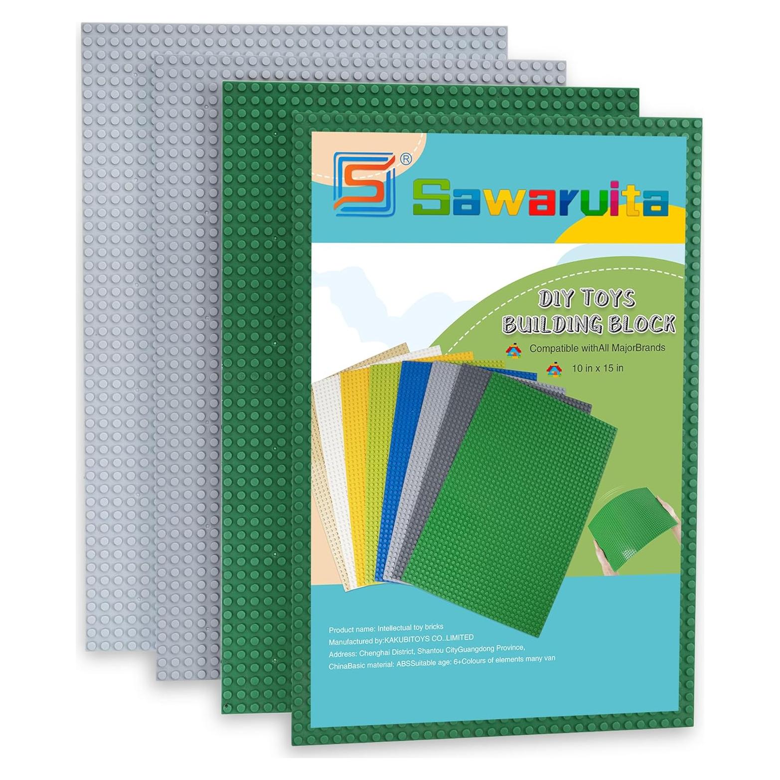 Base de Construcción Sawaruita 10x15 cm Gris y Verde x4