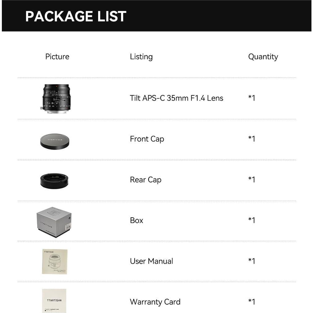Lente Inclinación y Desplazamiento TTARTISAN 35mm F1.4 M4/3