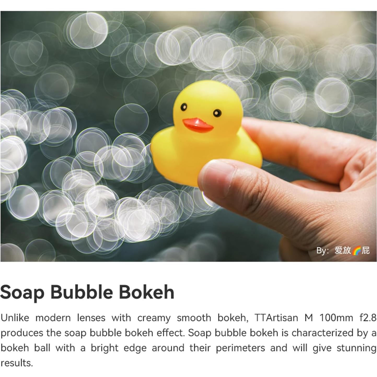 Lente TTArtisan 100mm F2.8 Bokeh de Burbuja para Montura M