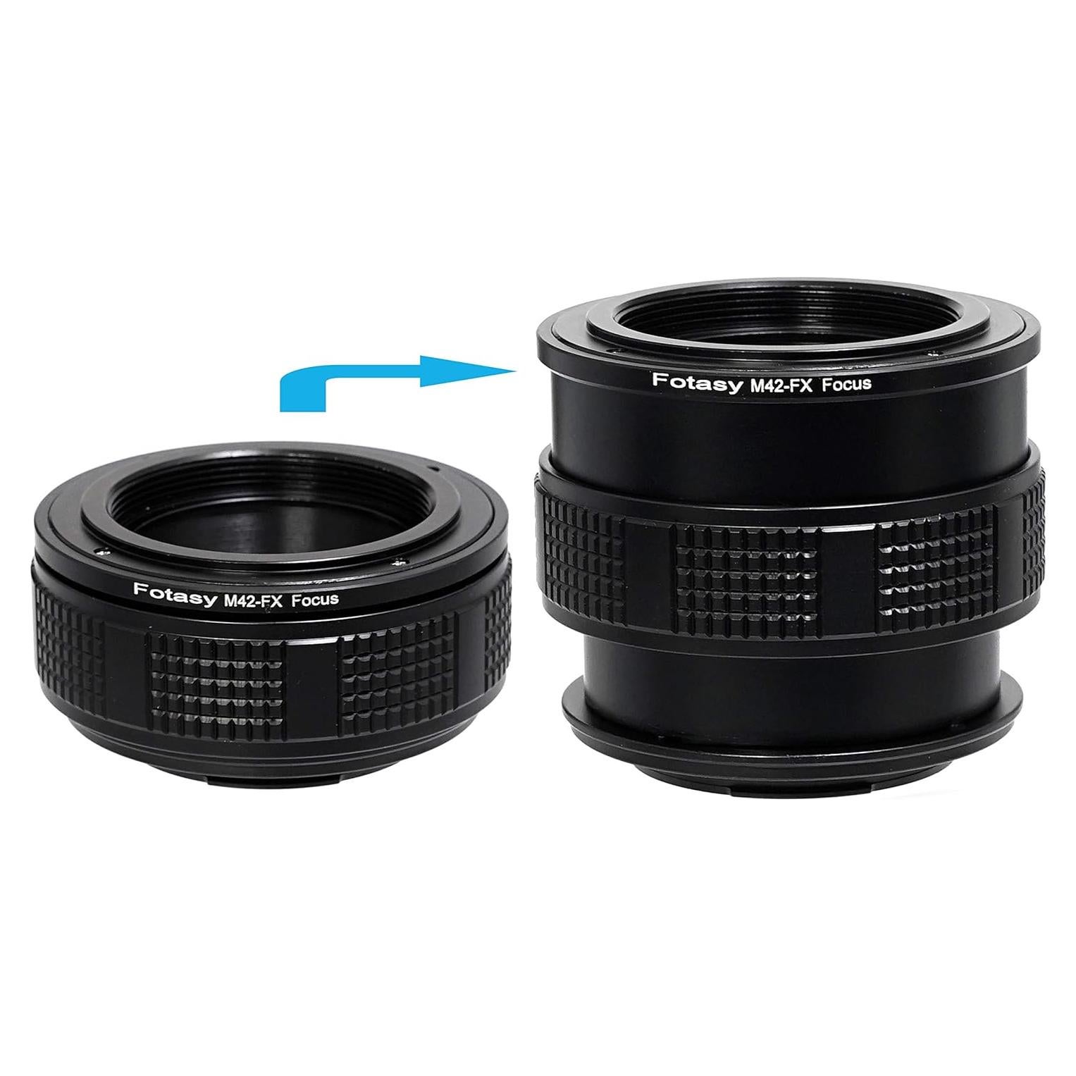 Adaptador Macro Fotasy M42 a Fuji X Enfoque Helicoide 42mm