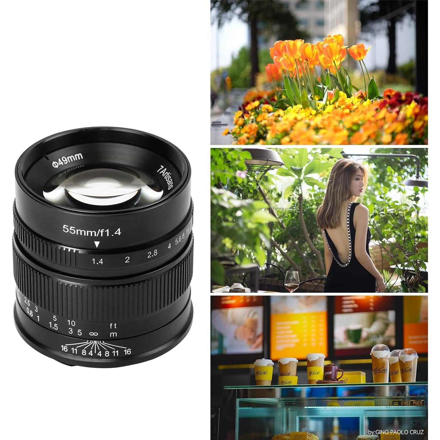 Lente 7artisans 55mm F1.4 APS-C Montura M4/3 Enfoque Manual
