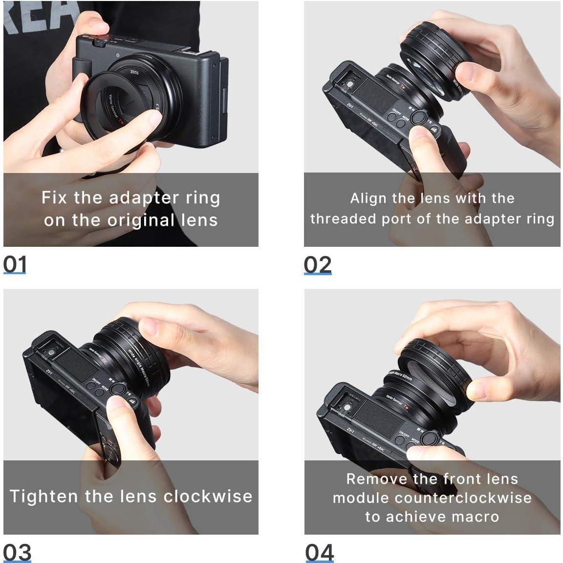 Lente Gran Angular y Macro ULANZI WL-1 para Sony ZV-1 52mm