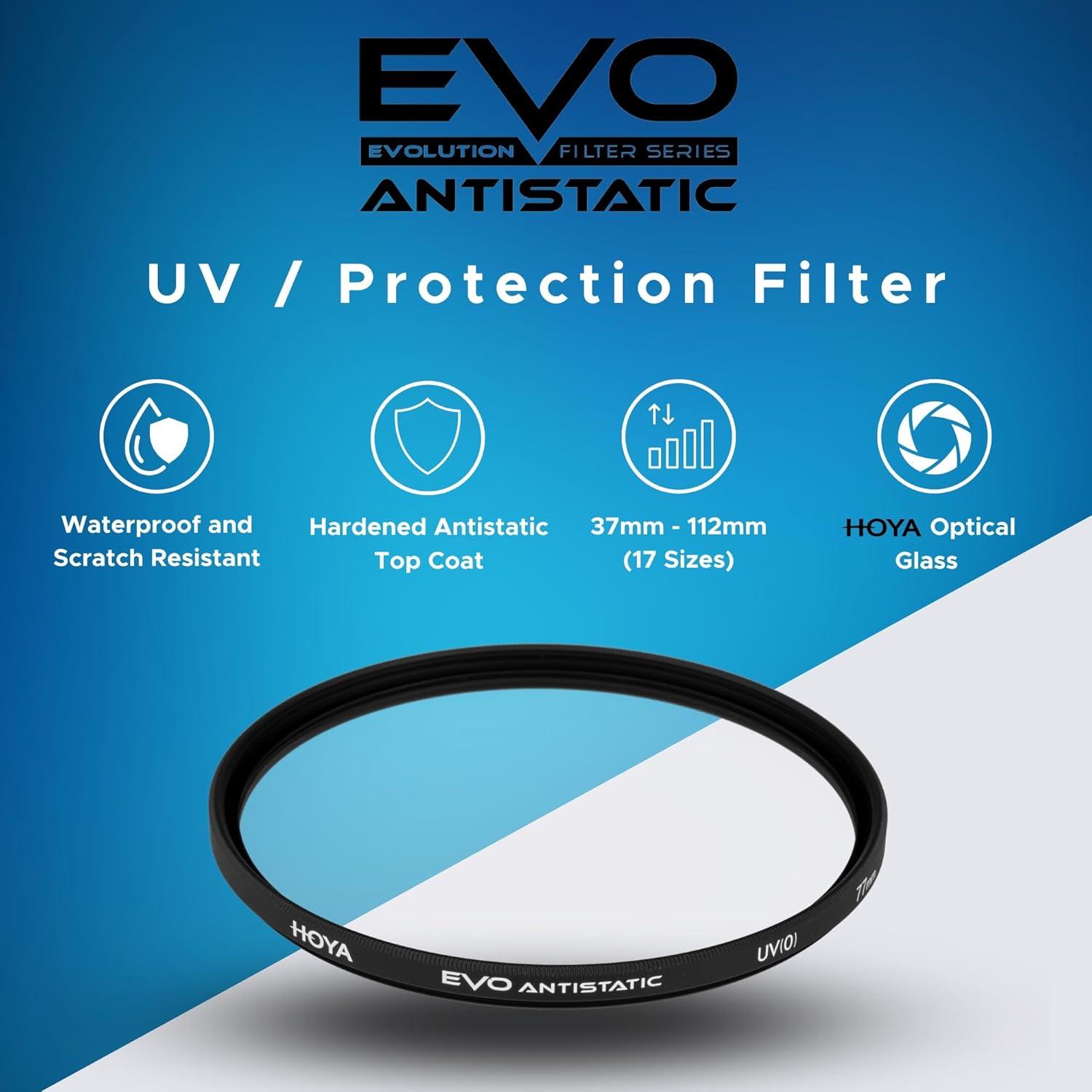 Filtro UV Antiestático Hoya EVO 52mm - Vidrio Óptico 16 Capas