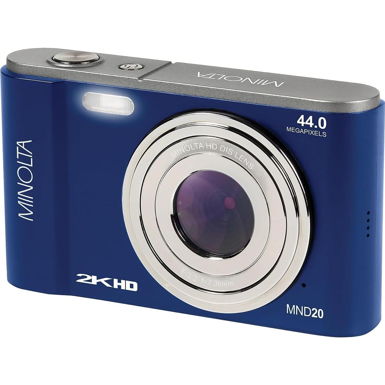 Cámara Digital Minolta MND20 44 MP 2.7K Azul + Accesorios