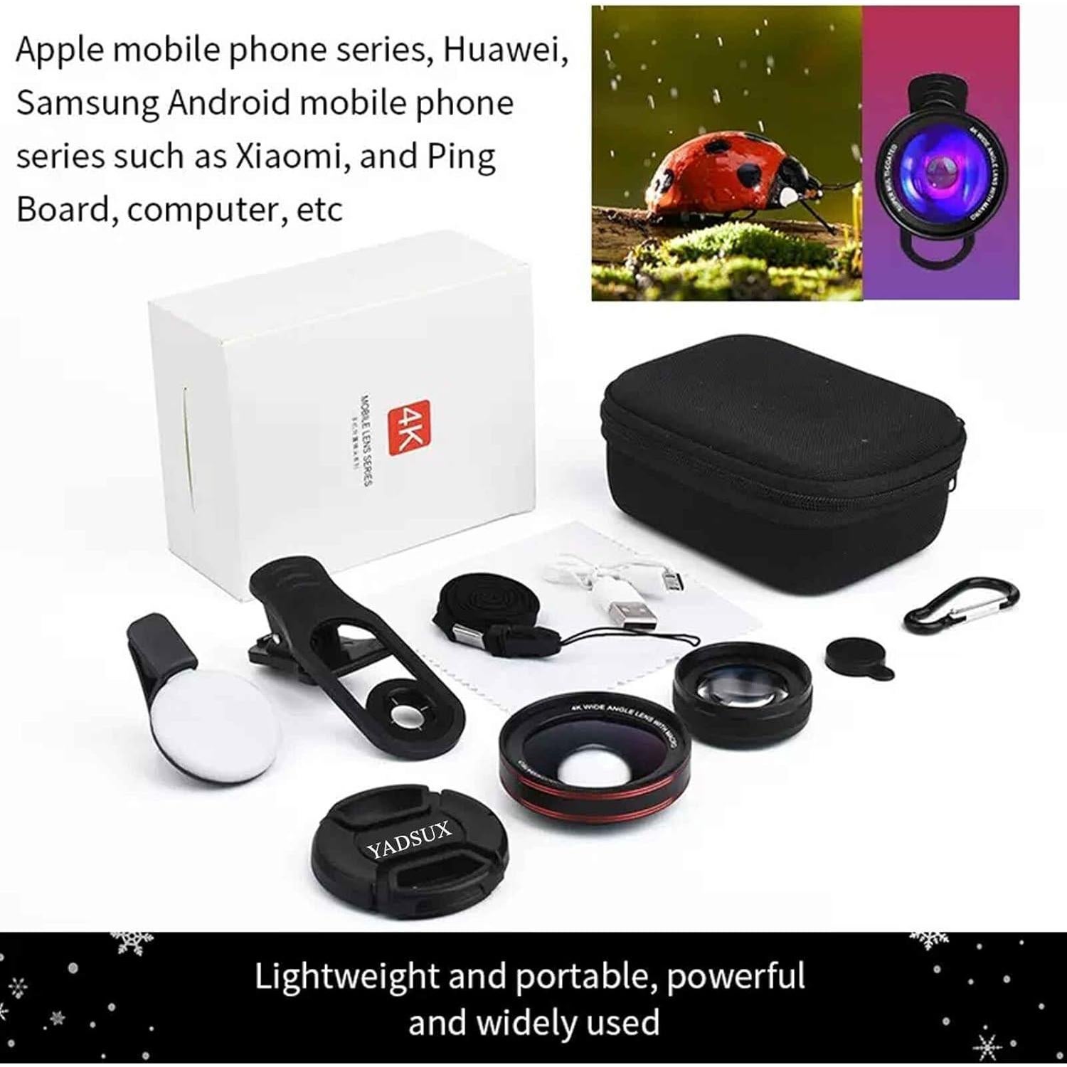 Kit de Lentes para Smartphone 4K HD - Gran Angular 0.45X y Macro 15X