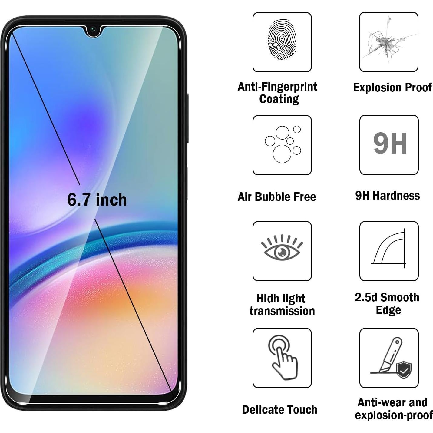 Protector de Pantalla y Lente Natbok para Samsung Galaxy A05s